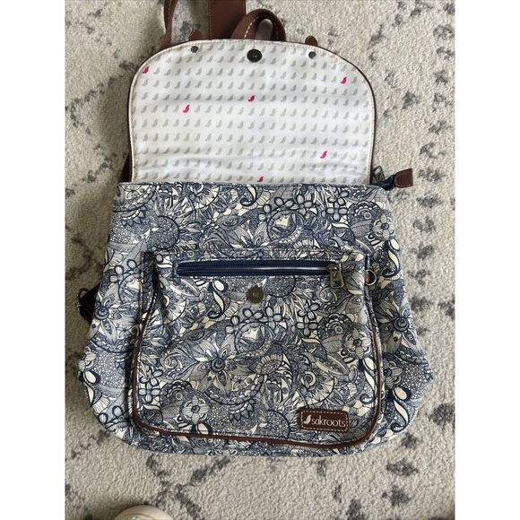 Sakroots Backpack Artist's Circle Blue Floral Embroidered Saddle Bag Purse‎ - Picture 9 of 14